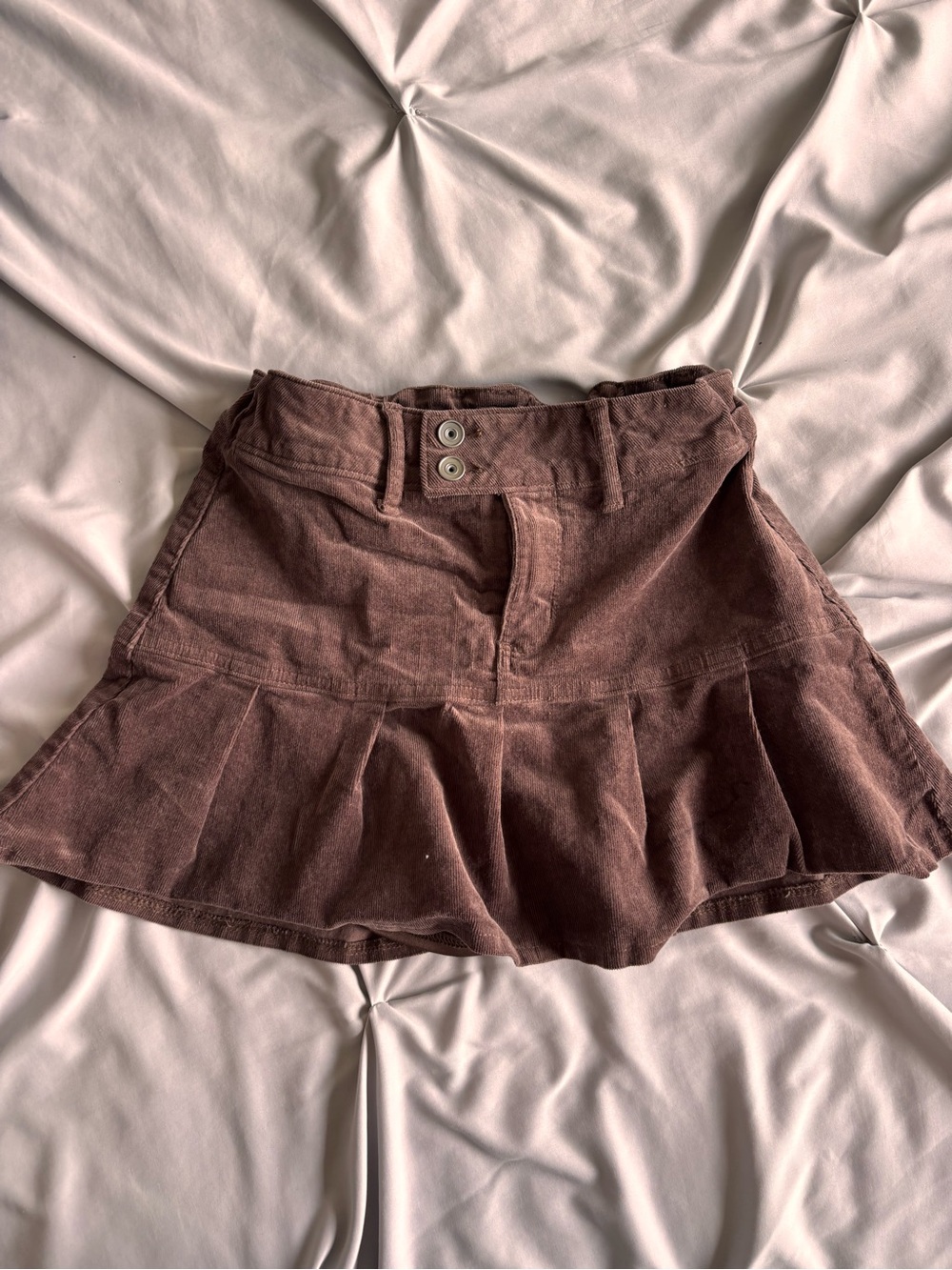 The Children’s Place Corduroy Brown Ruffle Mini Skort Size 14 Girls (Fits 10/12)